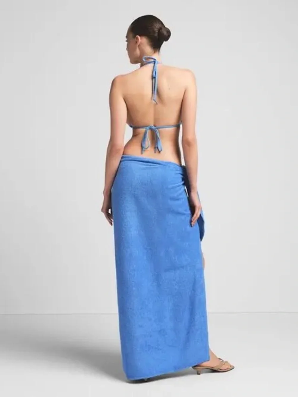 SKIMS Terry Cover Up Swim Sarong Wrap Tide Blue XXS NWT